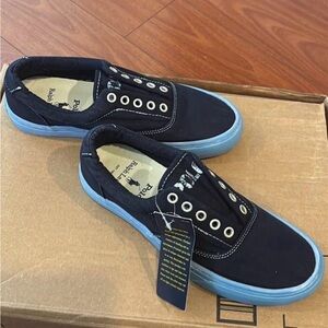 Polo by Ralph Lauren Men's Dark Blue Sneakers with Light Blue Soles